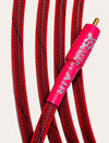 Silver Serpent AIR digital coaxial cable featuring a bold red design and high-quality connectors.