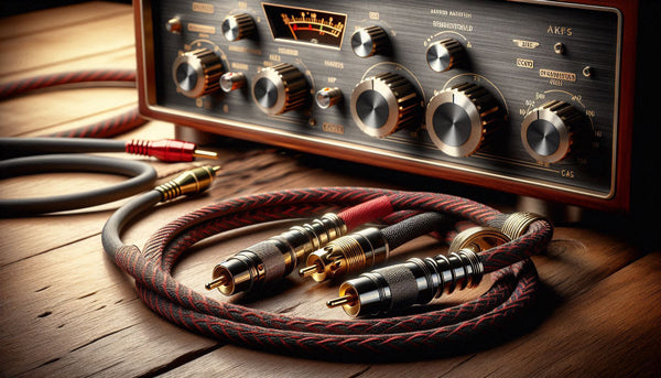 Vintage stereo equipment with rca cables