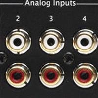 Analog audio RCA interconnect jacks - red and white
